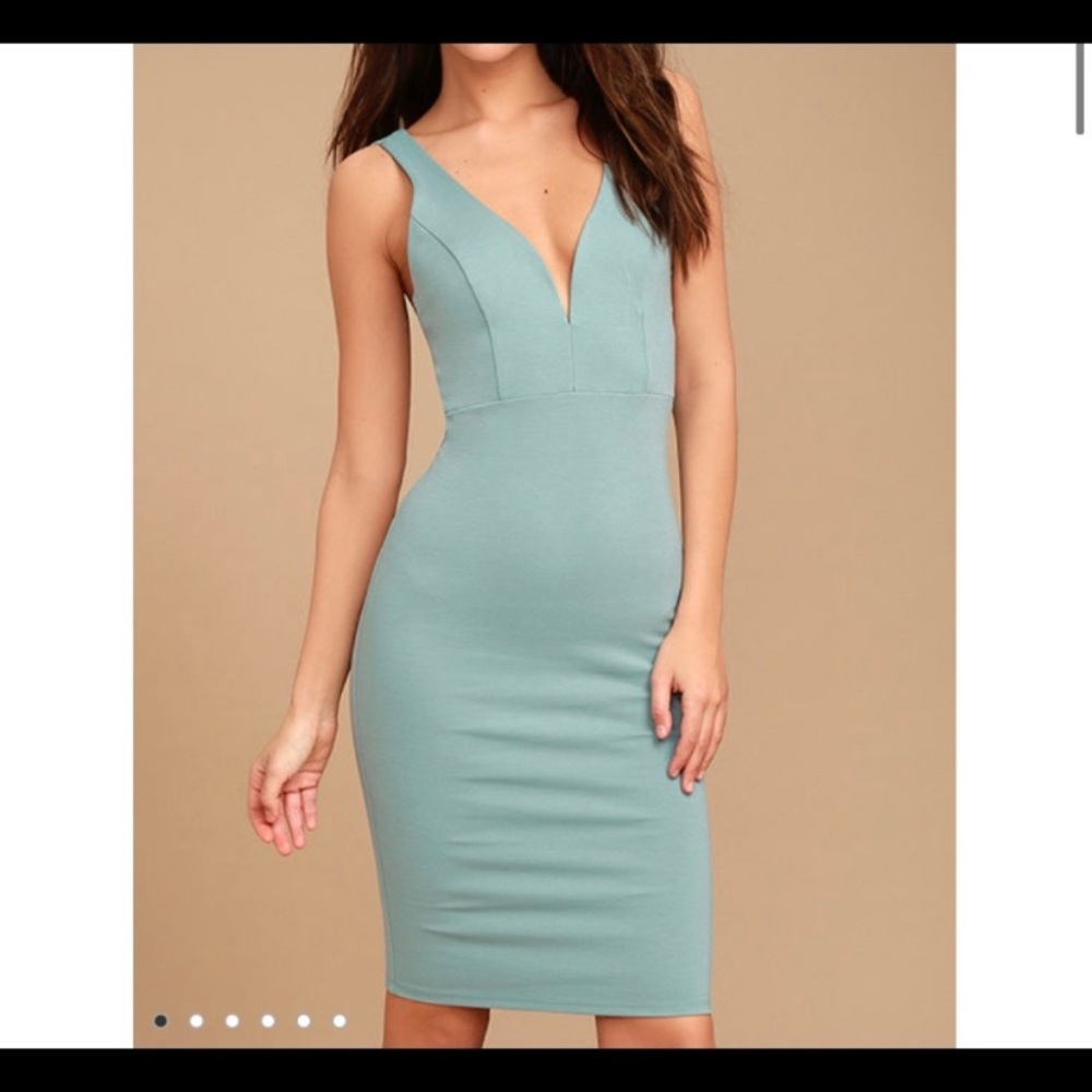 NWT Lulus Gracefully Yours Dusty Sage Dress Small